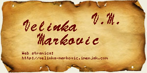 Velinka Marković vizit kartica